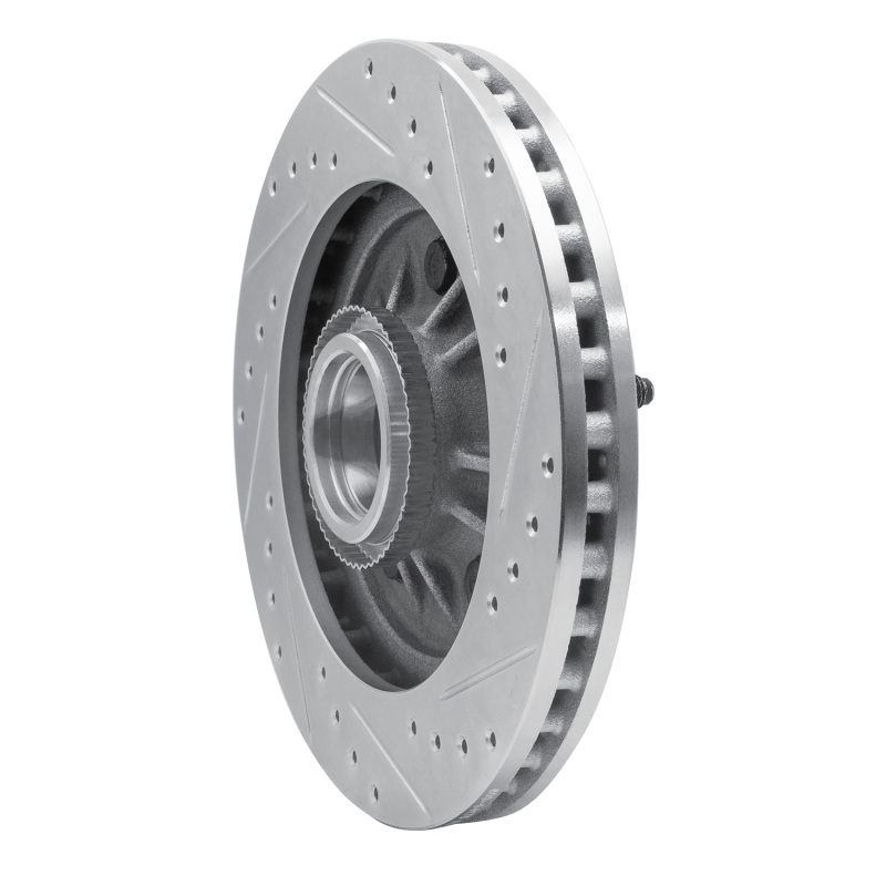 Ford Expedition Brake Rotor (1) - Front Left - R1 Concepts - Drilled & Slotted - Silver - `99-`04